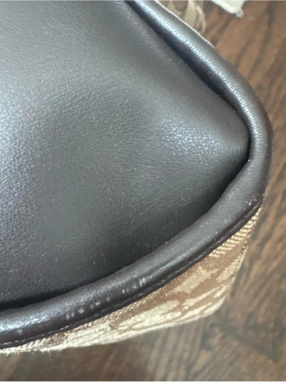 Coach Small Dufflette in Signature Canvas-Crossbody with Brown Leather Trim